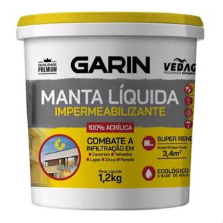 Garin Manta Líquida Impermeabilizante Branca Vedag 1,2kg – Proteção Contra Vazamentos em Oferta na Shopee