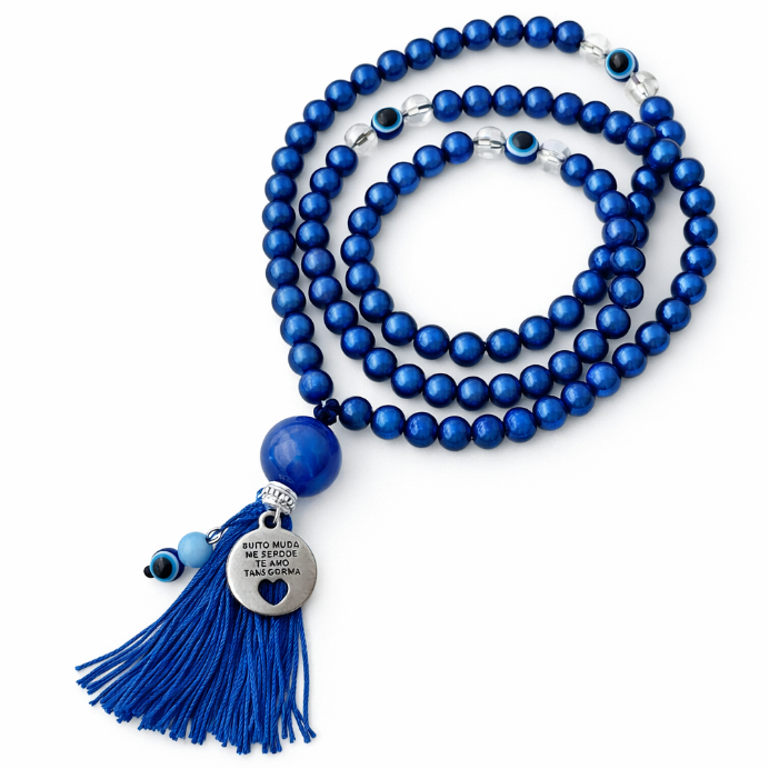 Japamala Azul Olho Grego 108 Contas