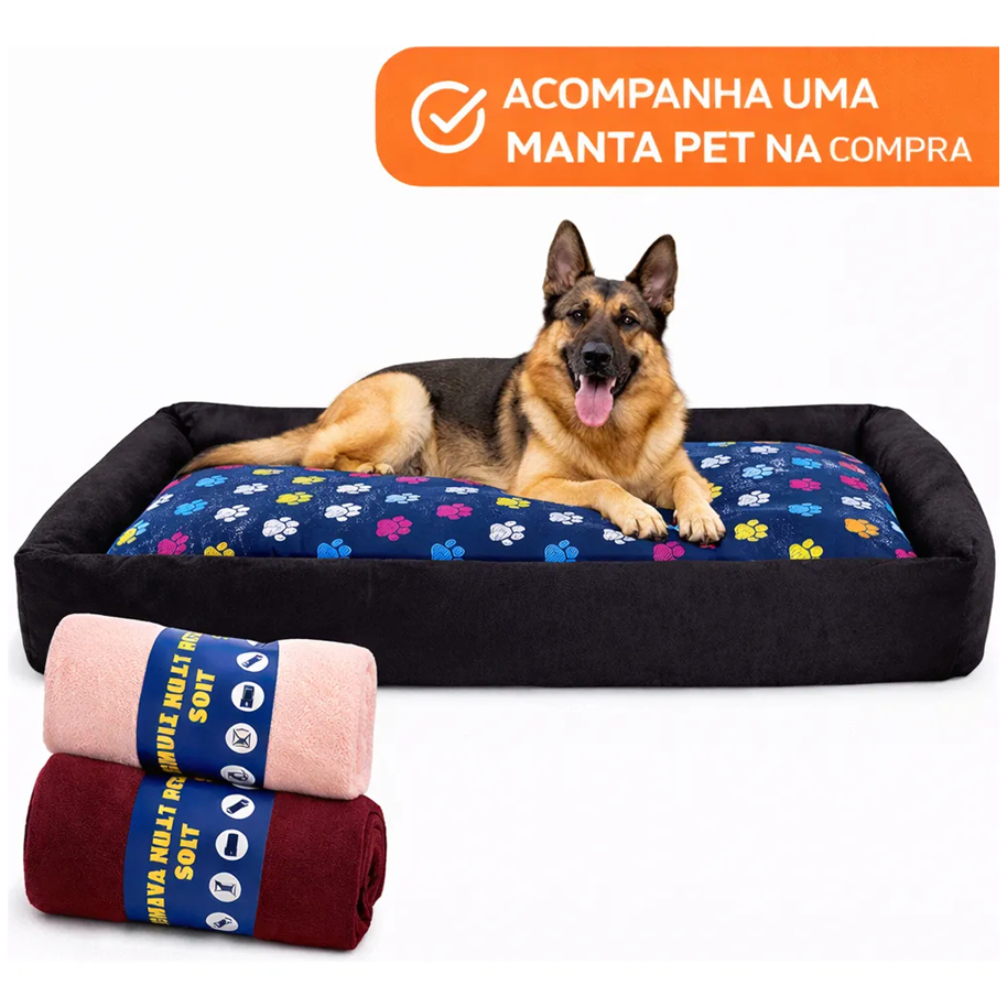 Cama Pet Grande 1,00 x 80 cm Com Manta Anatomica Impermeavel Para Cachorro E Gato em Oferta na Shopee