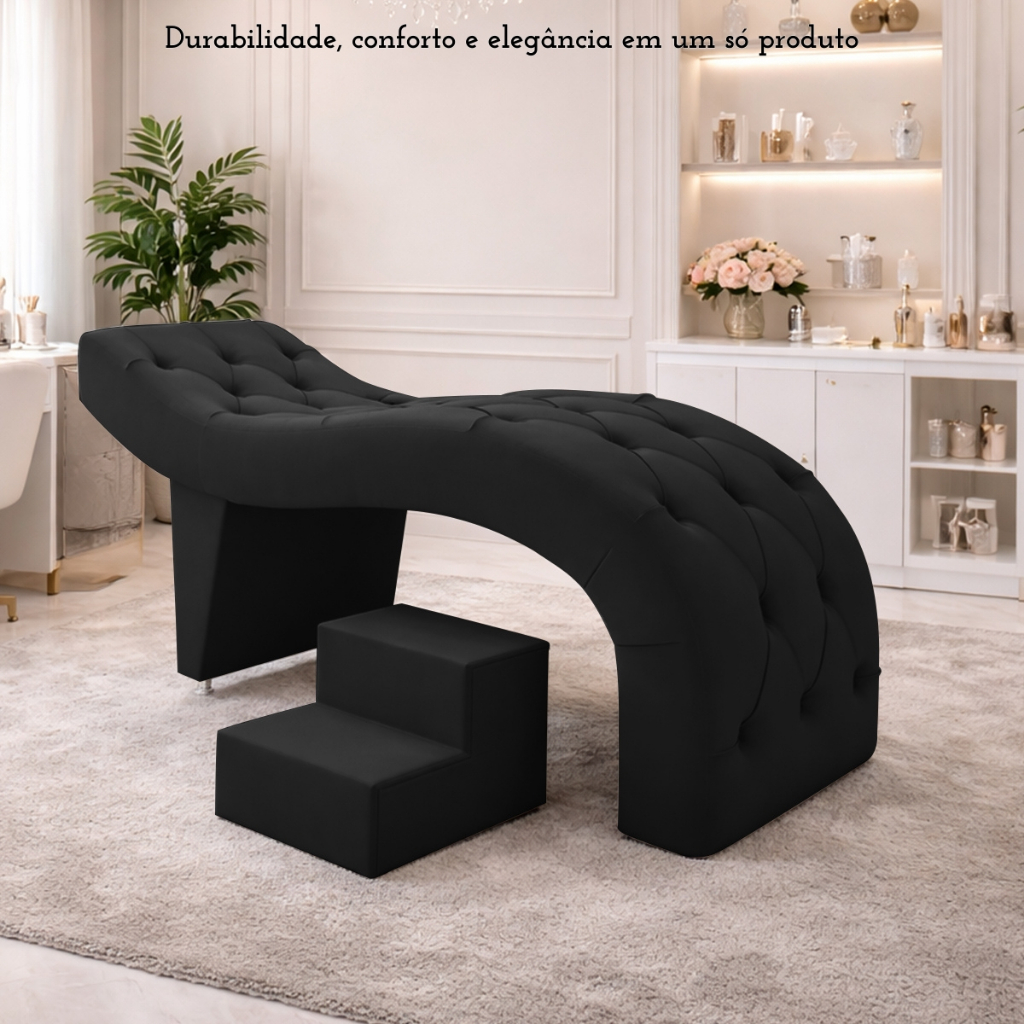 Maca de Estética para Massagem Cílios Fixa Lash Estofada com Escada Veludo Preto G83 - Gran Belo em Oferta na Shopee