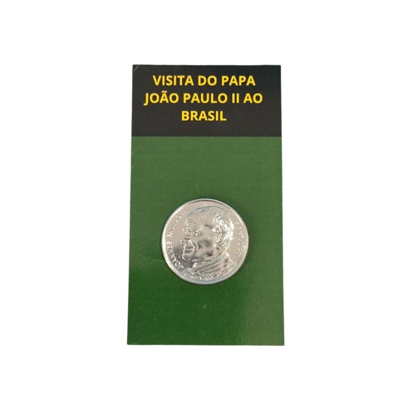 🇧🇷 @ # MEDALHA COMEMORATIVA VISITA DO PAPA JOÃO PAULO II AO SANTUÁRIO DE APARECIDA # @ 🇧🇷