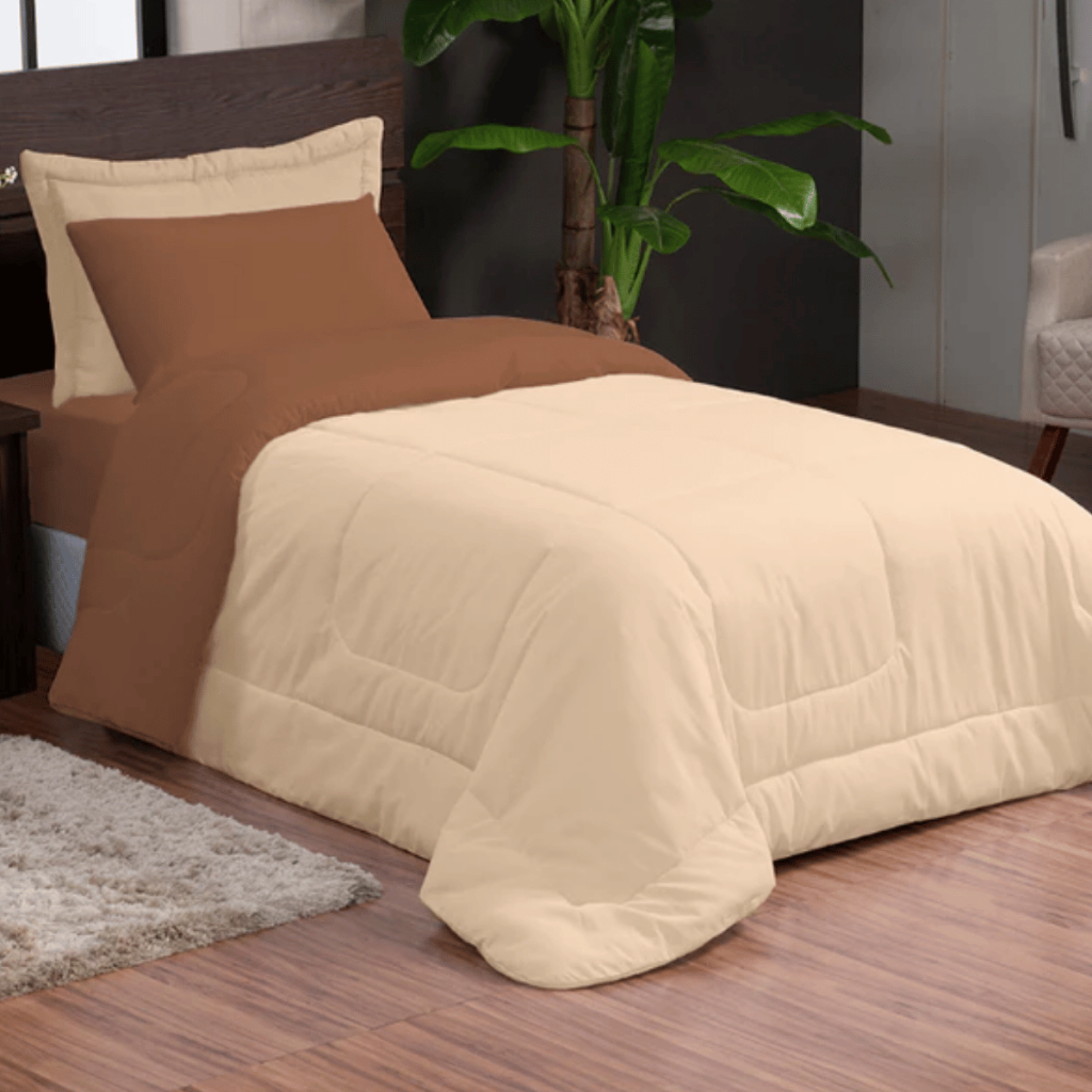 Kit Jogo de Cama 4 Pçs Solteiro Edredom + Lençol COM Elástico + Porta-Travesseiro + Fronha Diversos