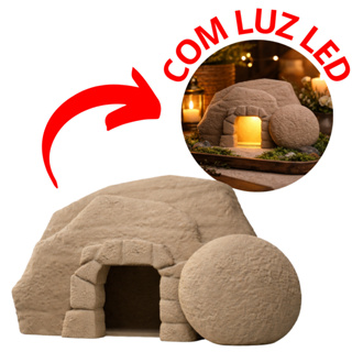 Decoração A Tumba Vazia Iluminada com LED | A Ressurreição – Pronta para Uso em Oferta na Shopee