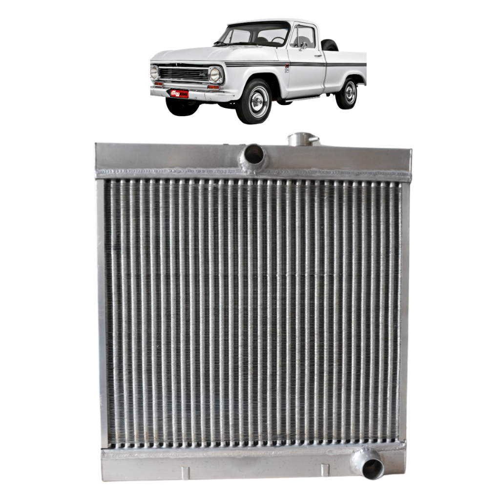 RADIADOR DE ÁGUA ALUMÍNIO TUBULAR REFORÇADO CHEVROLET C10 C14 C15 VERANEIO BONANZA 4 E 6 CILINDROS 1977 A 1989