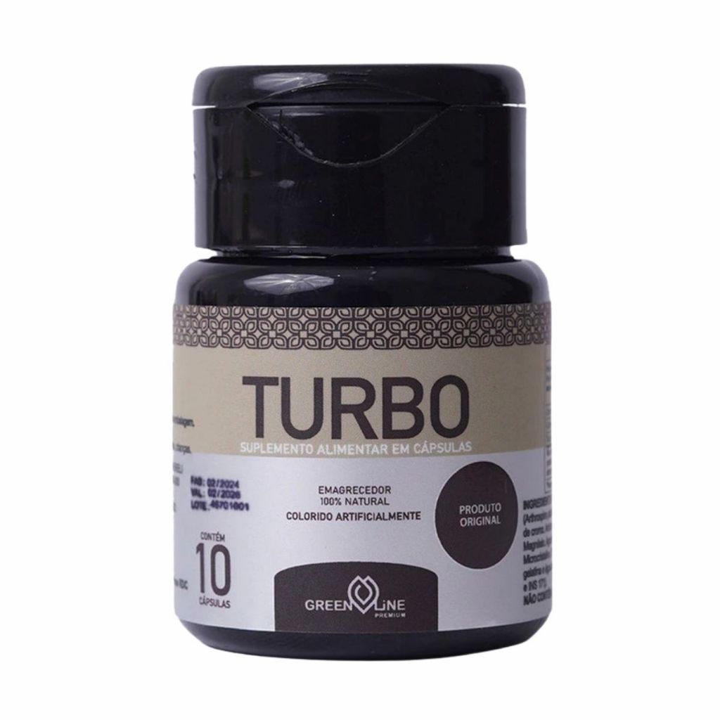 Suplemento Alimentar Lipo Turbo Black Original 10 Cápsulas | Green Line