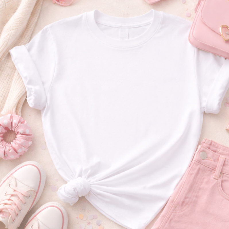 Blusa Feminina Infantil Lisa sem estampa 100% Algodão Macio e Confortável camisa/camiseta/t-shirt