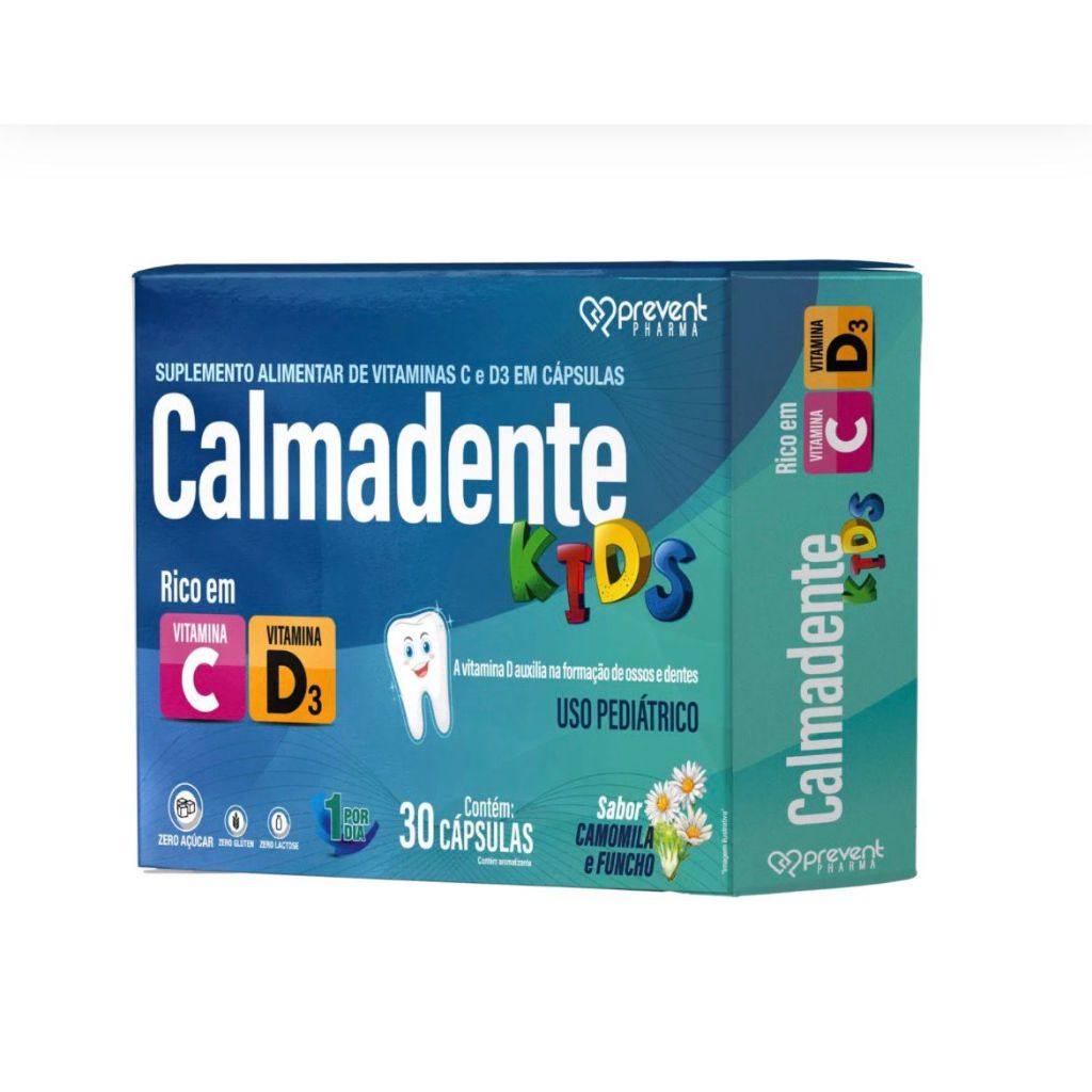 Calmadente Kids Vitamina C+D3 Zero Açúcar C/20 cápsulas Prevent Pharma