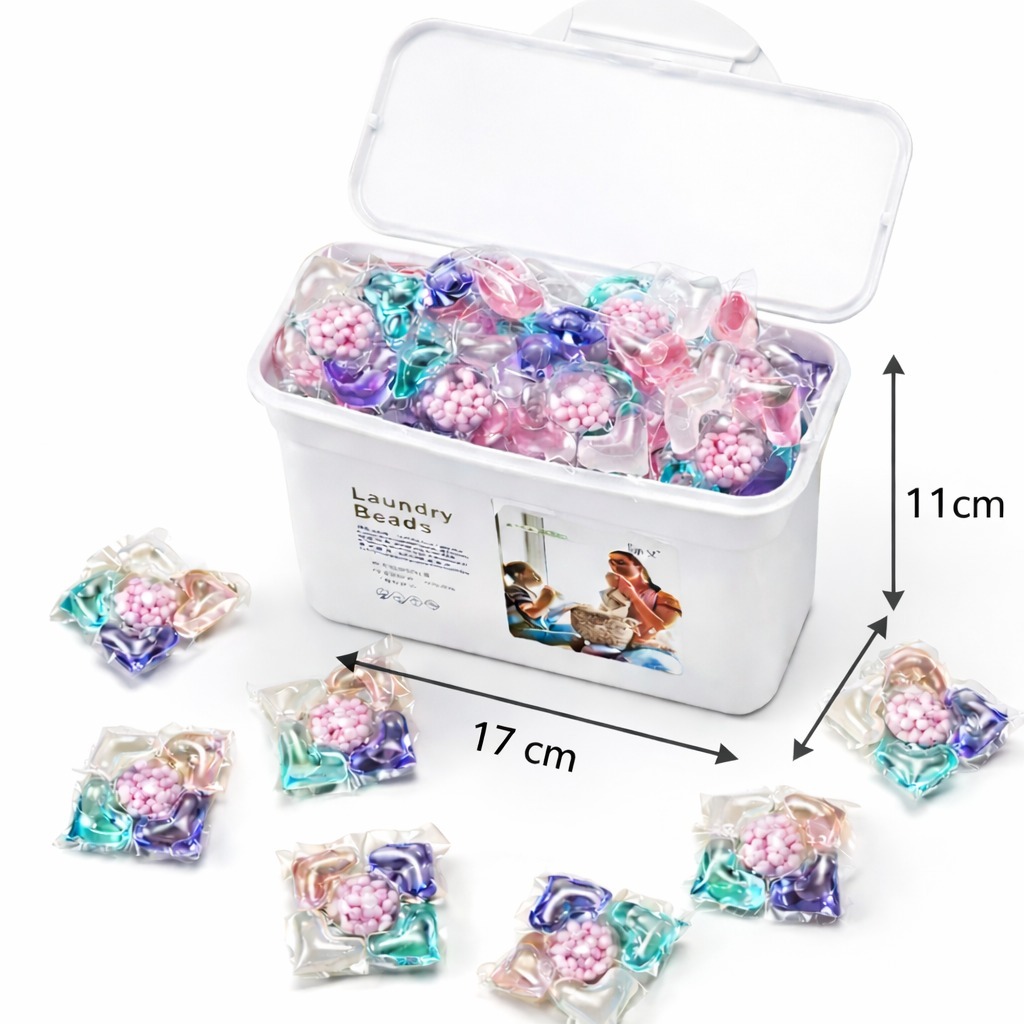 Cápsulas Lava Roupas 5 em 1 com Perfume – 50 Unidades Alta Performance Cores Sortidas