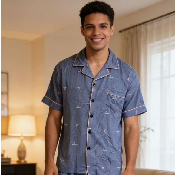Pijama Masculino Longo com Botões Conjunto 2 Peças Estampado Confortável Qualidade Premium · foto 2