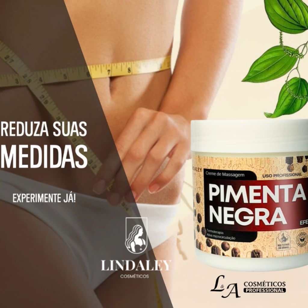 Gel de Massagem Redutor De Medidas Pimenta Negra Original - Combate Estrias/Celulite 500g