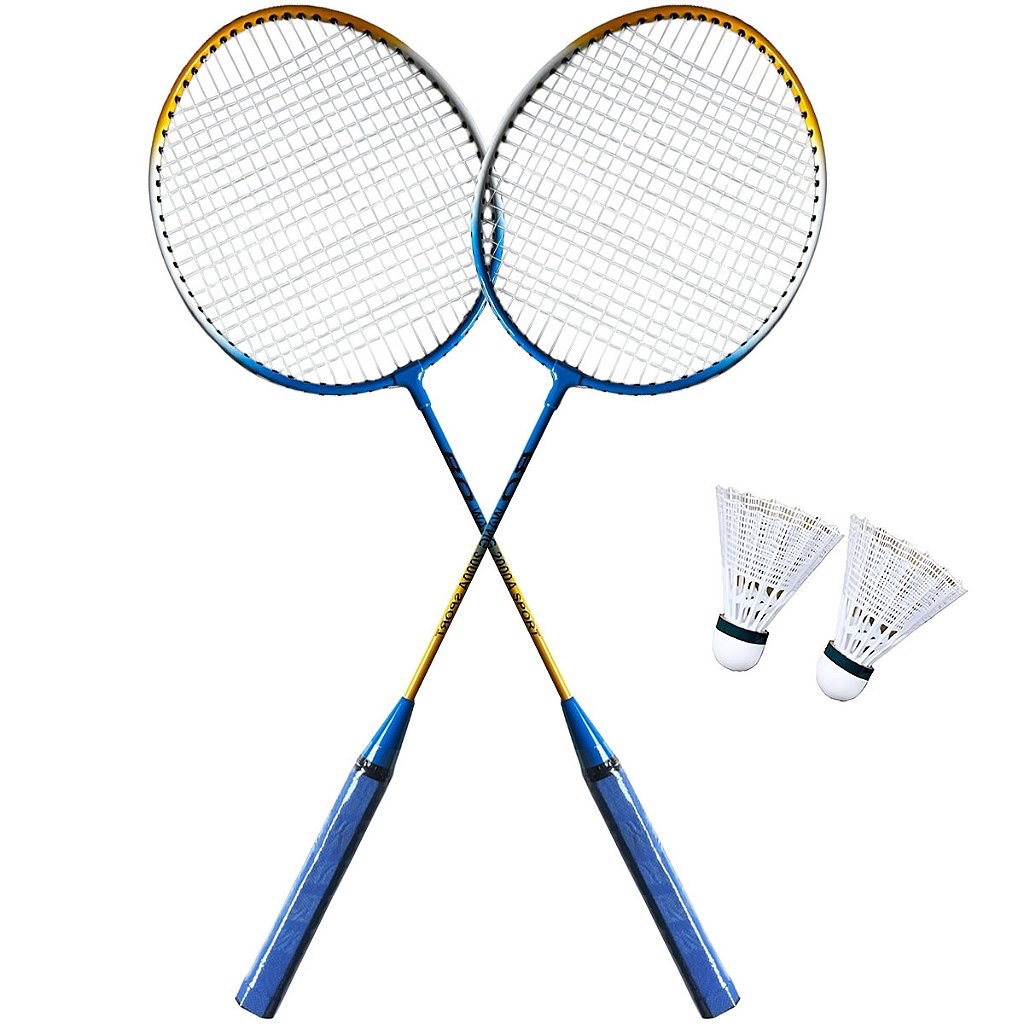 Kit Badminton Lorben 2 Raquetes e Petecas lazer Completo