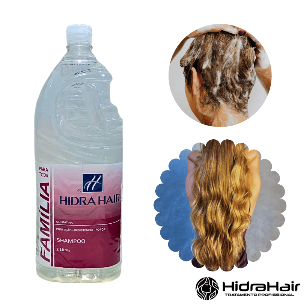 Shampoo Queratina Hidra Hair Fortalecimento E Crescimento Capilar 2 Litros
