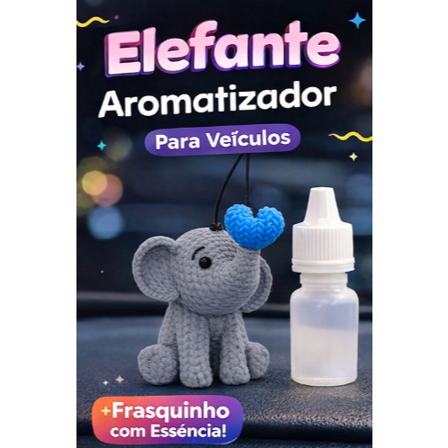 Aromatizador Automotivo Coleção Tricô - Elefante - Raposa - Yoshi - Caracol (Cheirinho Difusor para Carro) em Oferta na Shopee