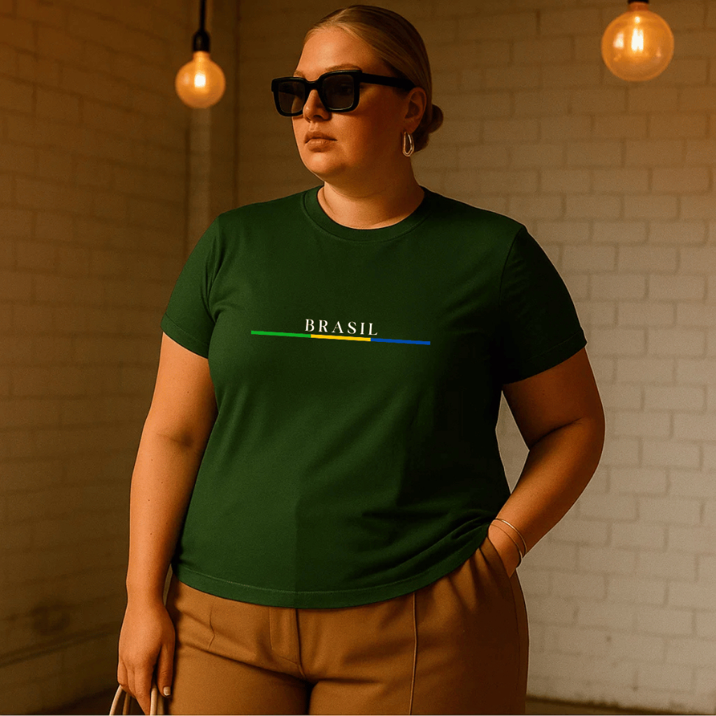 Camiseta Plus Size Feminina Estampada Brasil Copa 100% Algodão Premium Verão Academia Treino Blusa Camisa Brasileiro em Oferta na Shopee
