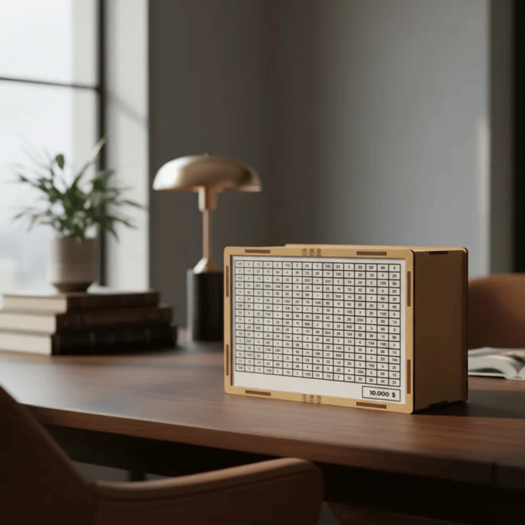Cofre Woodbox MDF Premium Desafio Japonês de Poupança 10 Mil Guardar Dinheiro Moedas e Notas em Oferta na Shopee