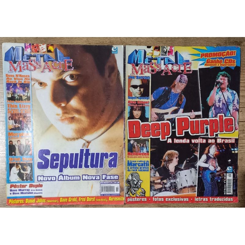 metal massacre 5,7 - kit 2 revistas rock