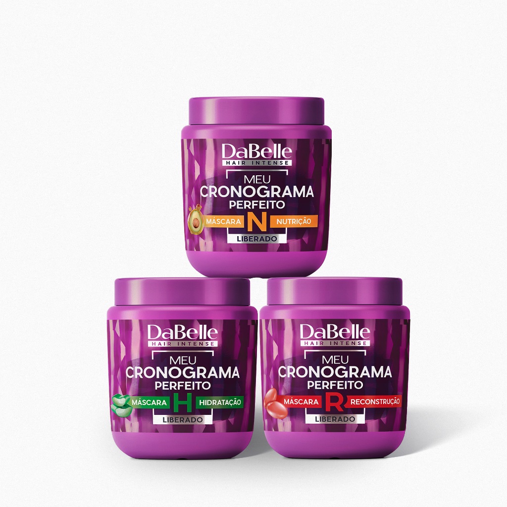 Kit DaBelle Hair Intense Meu Cronograma Perfeito - 3 Máscaras 400g
