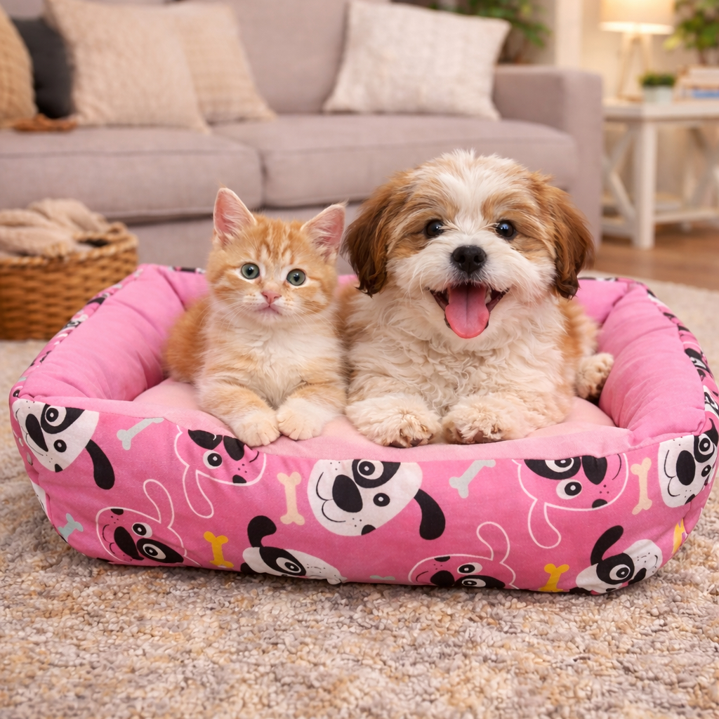 Caminha Pet Luxo Quadrada Super Macia Lavável – Enchimento Fibra Siliconada para Cães e Gatos P M G