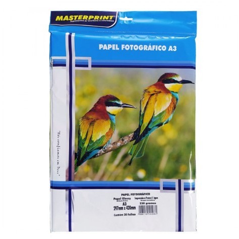 Papel Fotográfico MasterPrint A3 Glossy/Brilhante 230g - Diversas Quantidades - MasterPrint em Oferta na Shopee