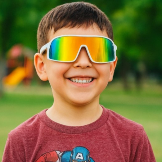 Óculos de sol infantil para esportes, praia com proteção uv400 ciclista óculos ciclismo infantil meninas e meninos