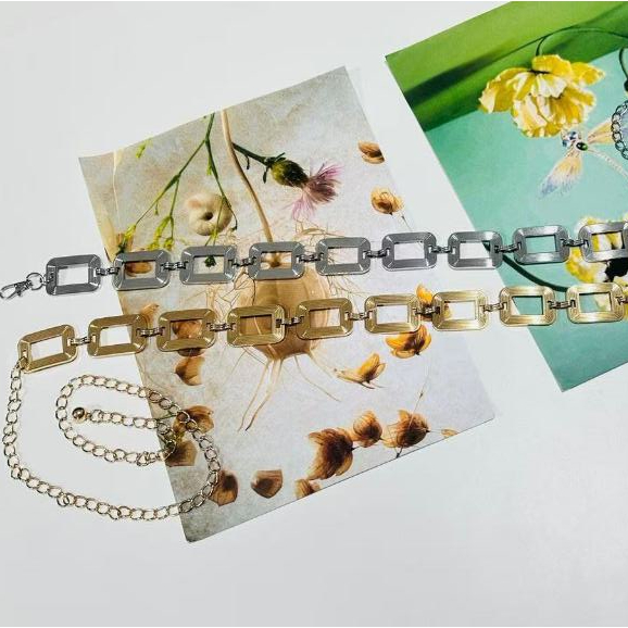 Corrente Moda Cinto Dourado Prata Estiloso Acessório Feminino Moda InfluencerLQZ201-10