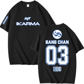 Camiseta T-shirt Unissex Kpop Integrantes Stray Kids Album Karma em Oferta na Shopee