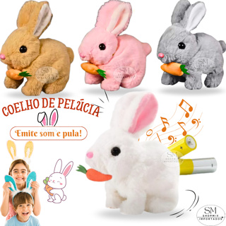 Coelho Pelúcia Páscoa Brinquedo Coelhinho Pula Emite Som Infantil Criança Decoração Fofo Macio em Oferta na Shopee
