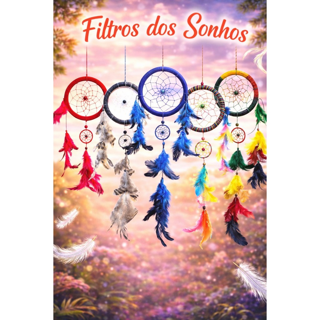 FILTRO DOS SONHOS APANHANDOR DE SONHOS ARTESANATO MÉDIO 43 CM em Oferta na Shopee