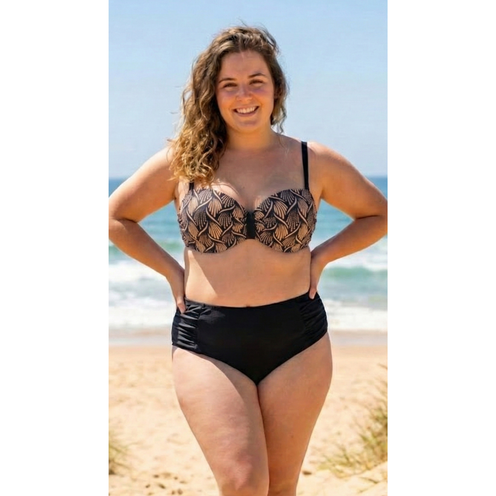 Biquíni Plus Size Cintura Alta Hot Pants Forrado em Oferta na Shopee