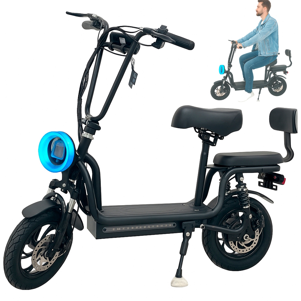 Moto Bike Elétrica 800w 45km/h Bicicleta Elétrica Dois Assentos 2 Pessoas Autonomia 45KM 2...