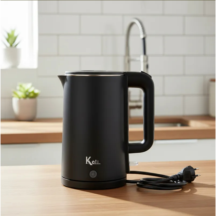 Chaleira Jarra Elétrica Modern Inox Preta 220v e 110v 1.5L - Desligamento Automático Indicador Luminoso Base 360° em Oferta na Shopee