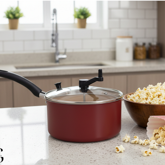 Pipoqueira Antiaderente Cereja Tampa de vidro 3000L em Oferta na Shopee