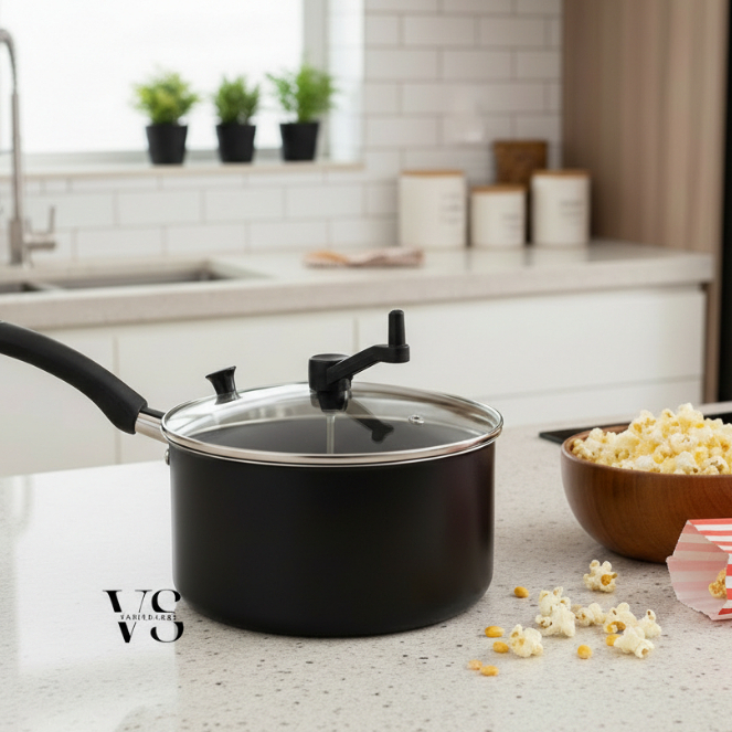 Pipoqueira Antiaderente Preta Tampa de vidro 3000L em Oferta na Shopee