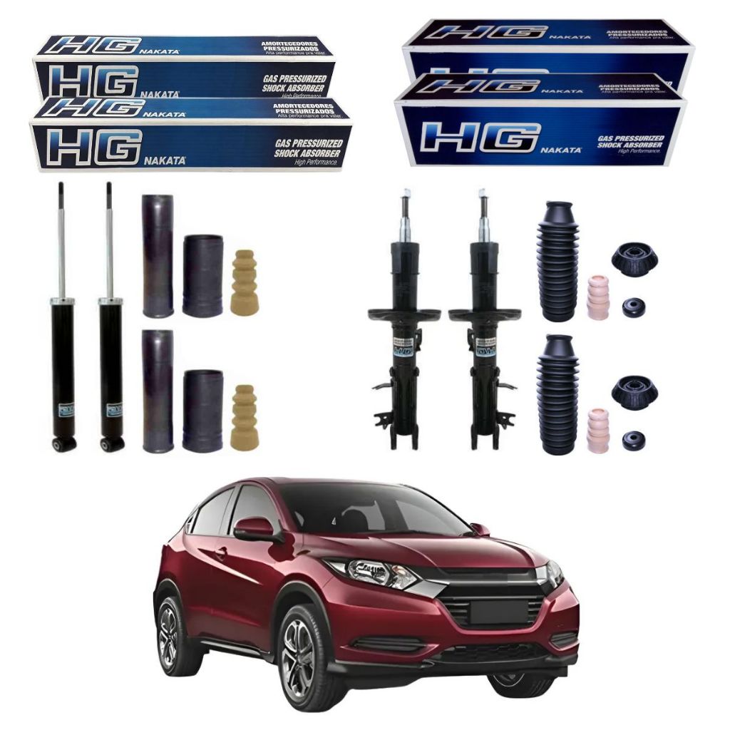 KIT 4 AMORTECEDOR HRV 2015 A 2021 NAKATA + KIT