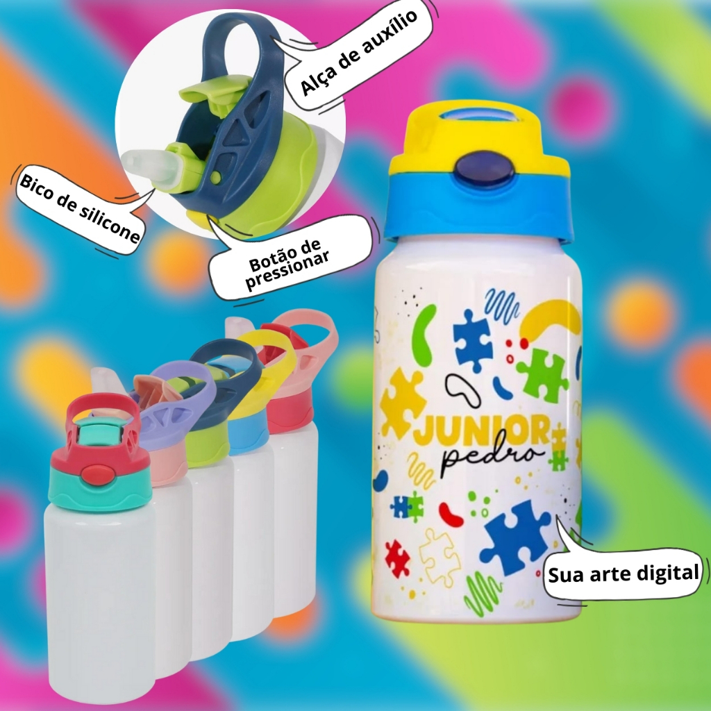 Squeeze Alumínio Personalizado 500 ml | Nome, Arte ou Logo em Oferta na Shopee
