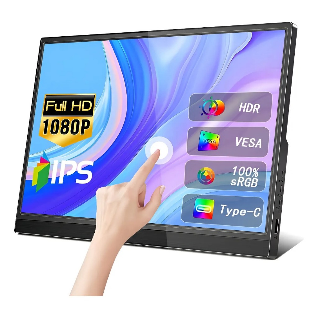 Monitor Portátil Com Tela Touch Screen 13,3 GRASEP Tipoc-Hdmi em Oferta na Shopee