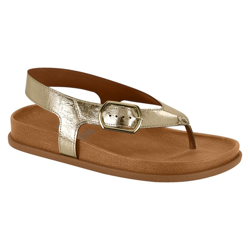 Sandália Feminina Papete Vizzano Metalizada Confortável Ref. 6570.201