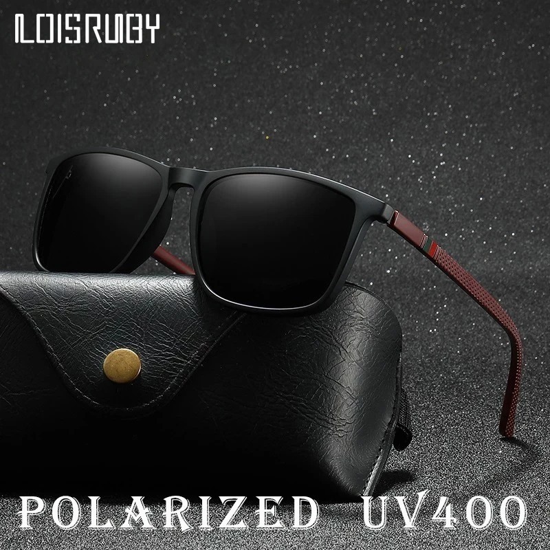 Óculos de Sol Masculino Polarizado UV400 Com Estojo, óculos quadrado vintage esportivo em Oferta na Shopee