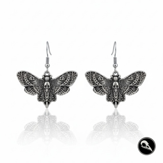 Brinco Mariposa Caveira Death Moth Gótico Místico Dark Style em Oferta na Shopee