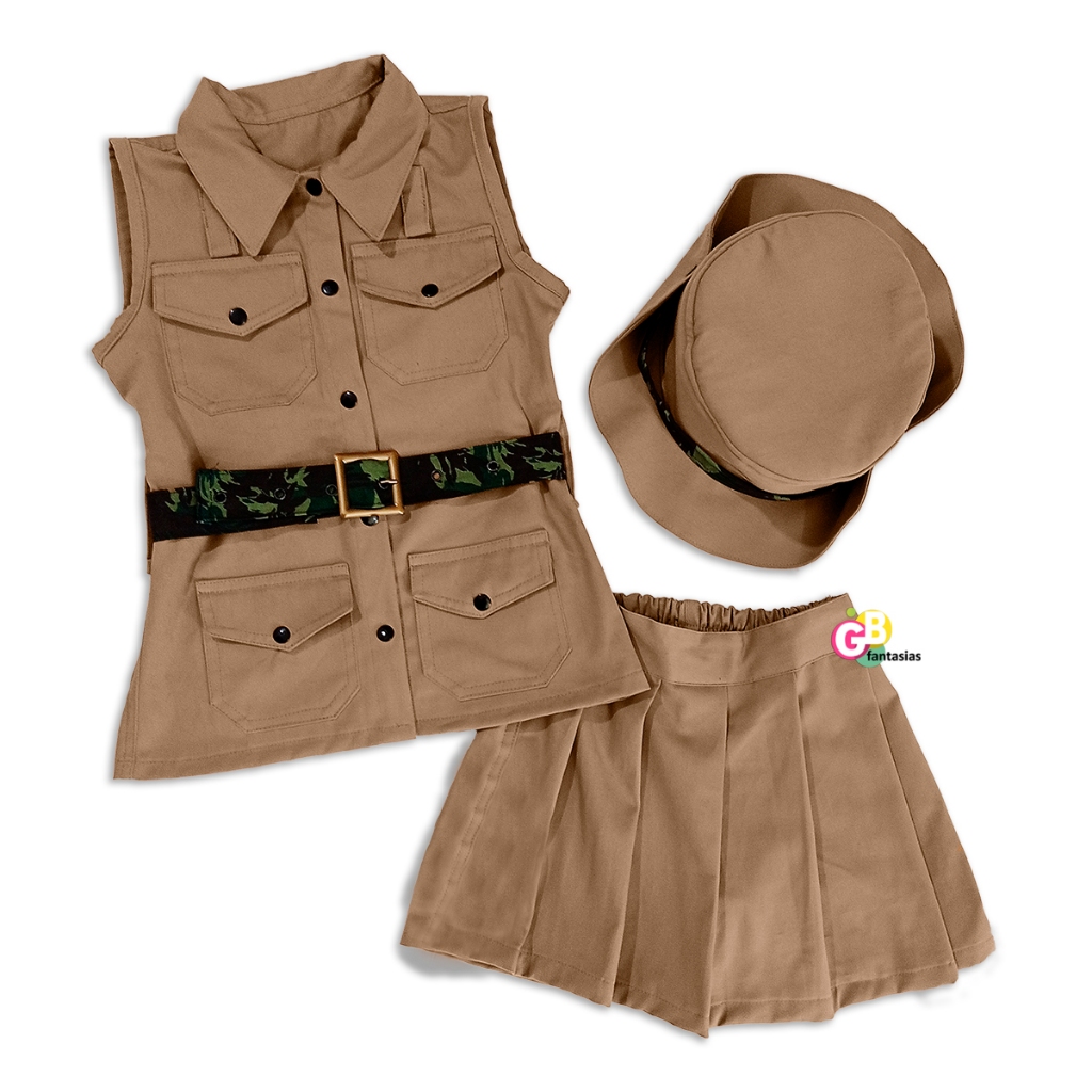 FANTASIA SAFARI CONJUNTO MENINA FEMININO INFANTIL/JUVENIL (1 A14 ANOS)