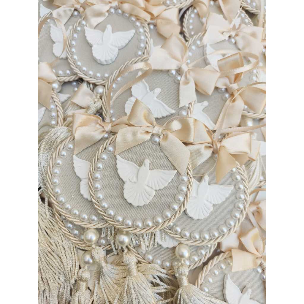 Kit 5 lembrancinha Batizado Mini Mandala Divino Espírito Santo Personalizada Embalada