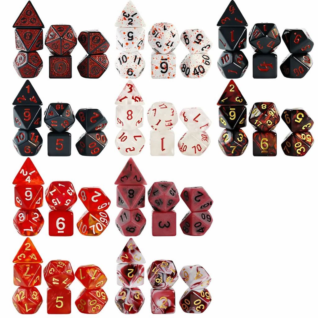 Kit De 7 Dados Para Rpg Perolizados | RPG Dice | Dado RPG D&D em Oferta na Shopee