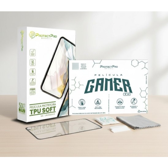 Kit 50 unidades película Gamer fosca TPU higrogel ProtectPro Brasil máquina de corte desbloqueada