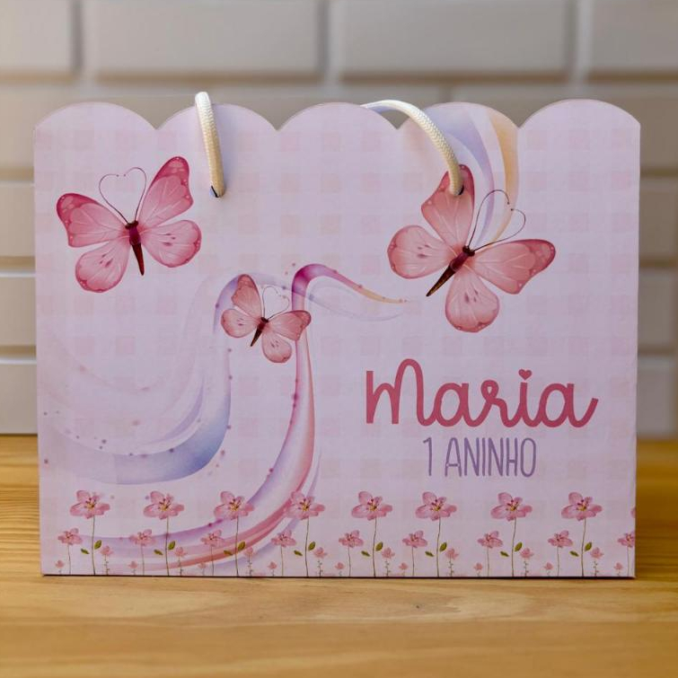 10 Sacolinha Jardim das Borboletas Personalizado - Sacolinha - Lembrancinha - Mimos - Aniversário