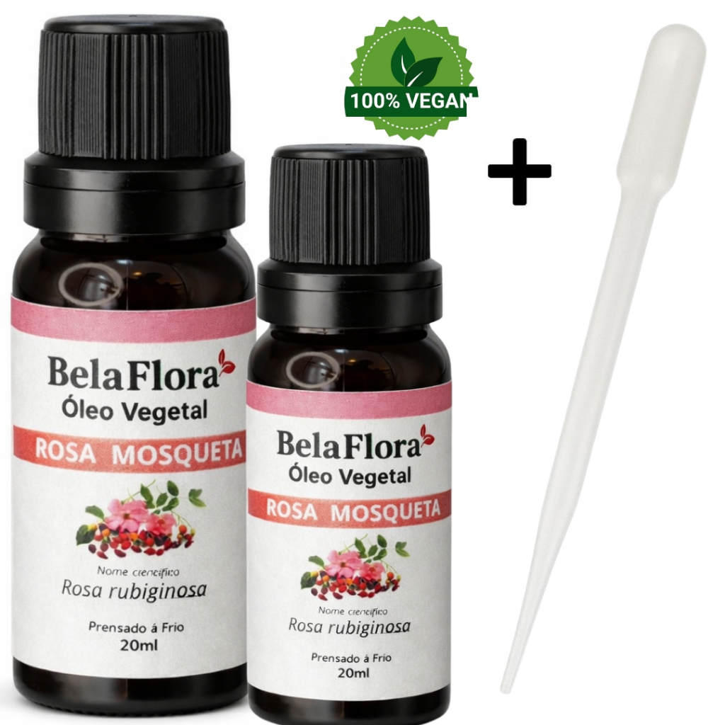 KIT 2 Óleo de Rosa Mosqueta Rubiginosa Puro|Prensado a Frio,Vegano e Natural – Clareia Manchas Hidrata Pele