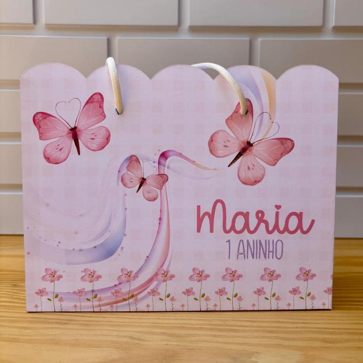 10 Sacolinha Jardim das Borboletas Personalizado - Sacolinha - Lembrancinha - Mimos - Aniversário Borboletas - bosque