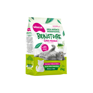 Areia De Mandioca higiênica Para Gatos Wisecat Granulado para Gatos Bionature 2kg em Oferta na Shopee