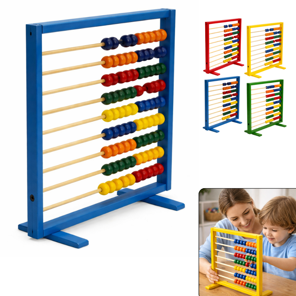 Abaco De Madeira 10 Colunas Brinquedo Educativo Desenvolvimento Infantil Didático Matemática Sensorial em Oferta na Shopee