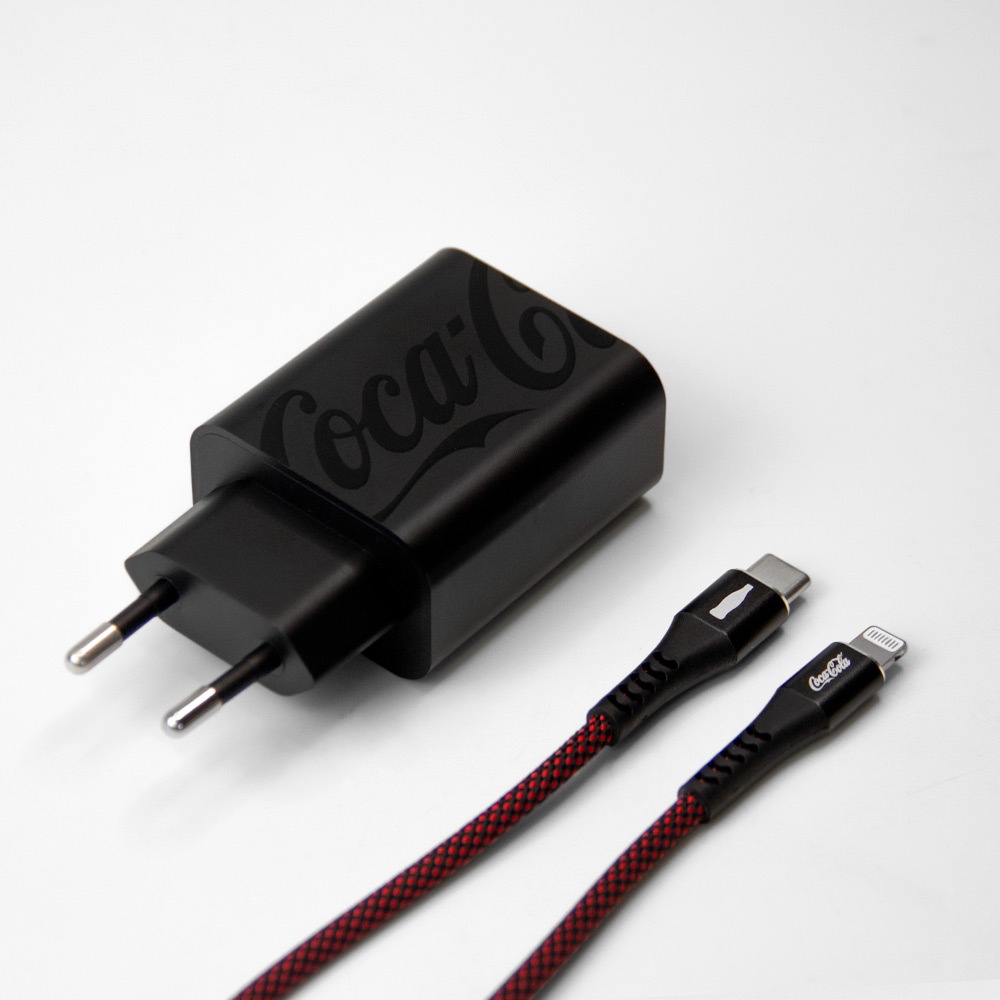 Kit de Carregamento Lightning MFi 30W Preto | Coca-Cola em Oferta na Shopee
