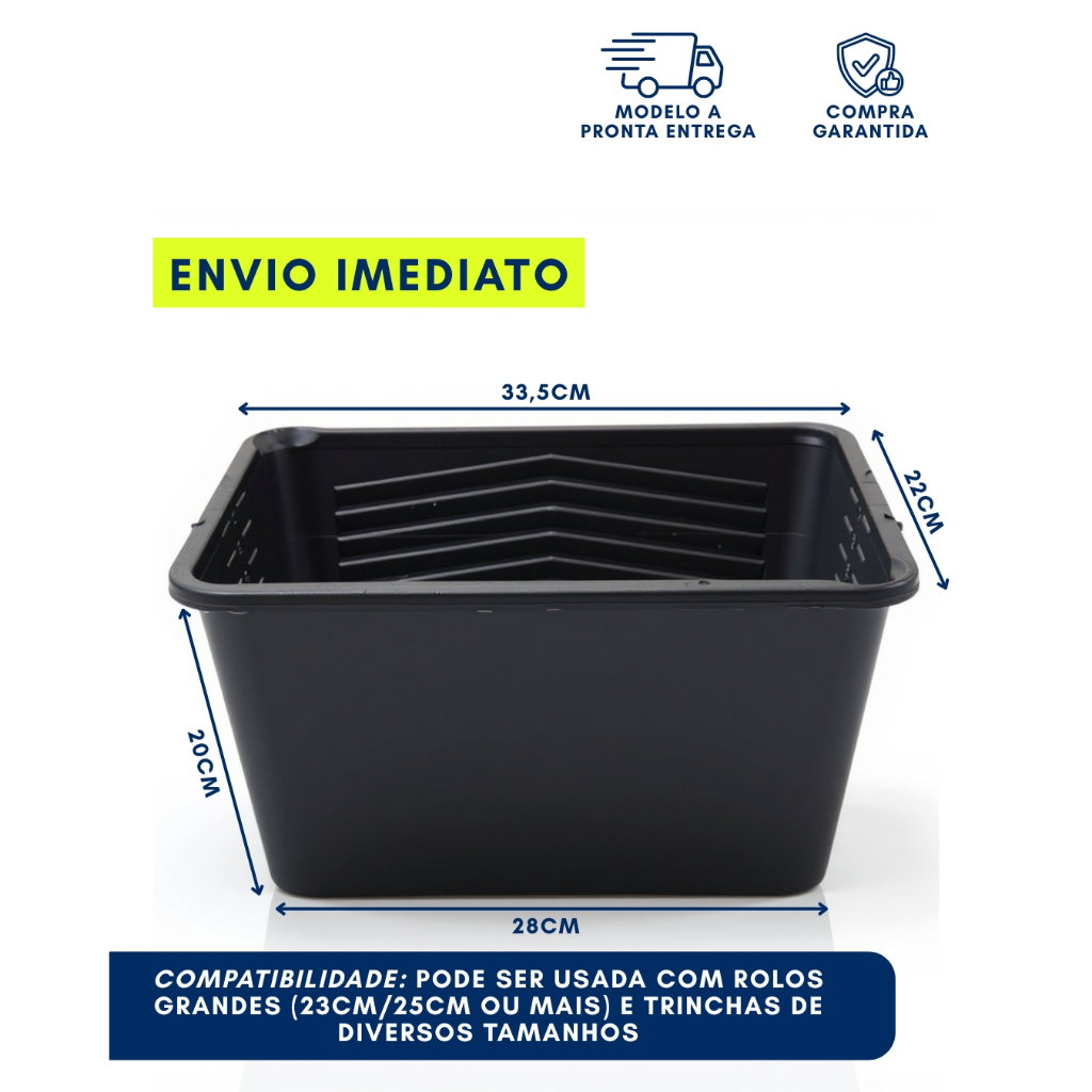 Balde Caçamba Para Pintura 10 Litros  Reforçada Preto Com Alça e Suporte Para Pendurar em Oferta na Shopee